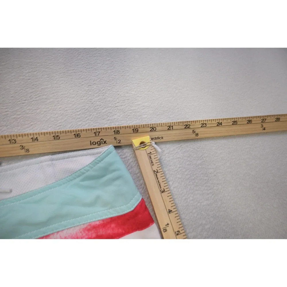 Oakley Board‎ Shorts Mens 36 White Teal Red Striped Swim Trunks Excellent